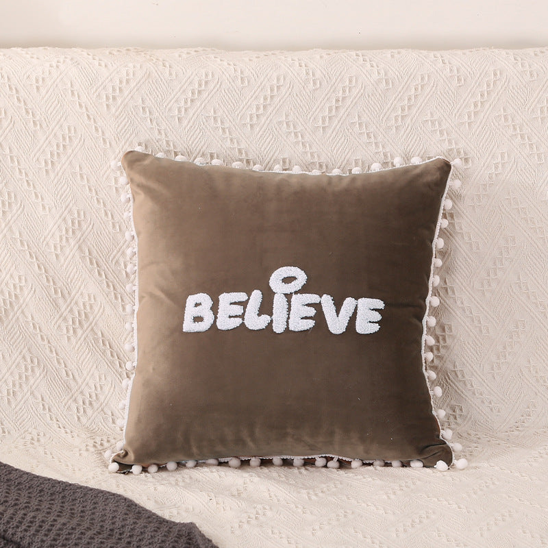 Modern Plush Cushion Cover 45x45cm - Multi-Color Throw Pillow for Home & Office