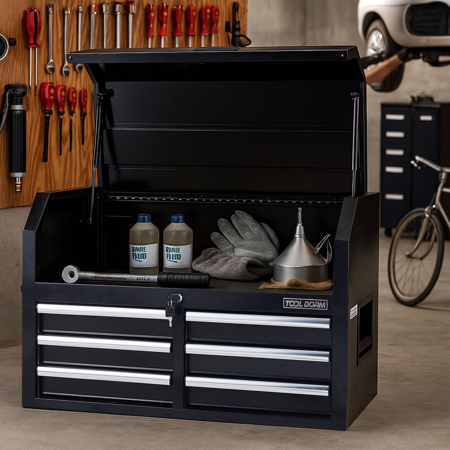 36-Inch 6-Drawer Tool Storage Cabinet with Wheels - Stackable Steel Chest