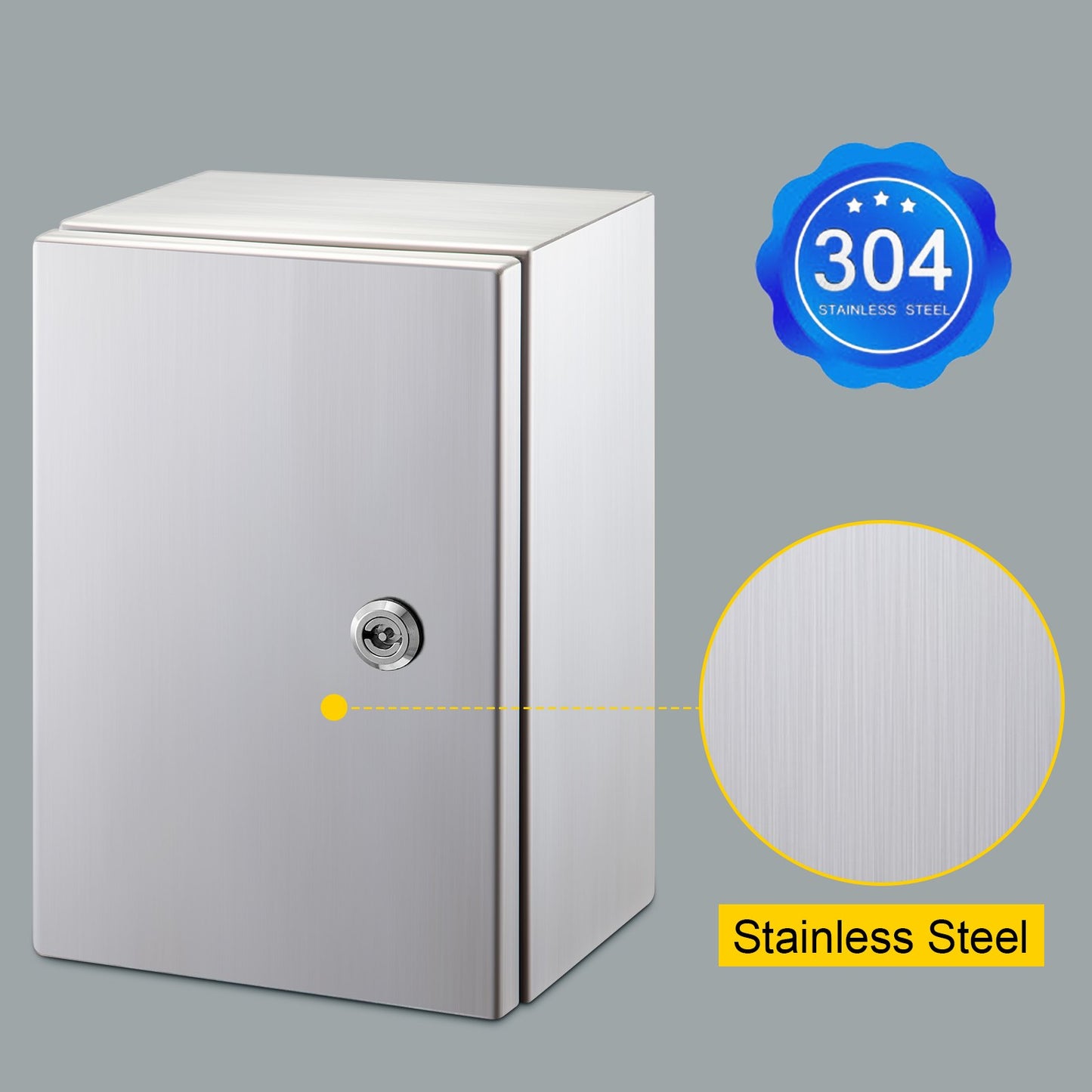 Stainless Steel Electrical Enclosure Box 16x12x8 Inches Waterproof Dustproof NEMA 4X