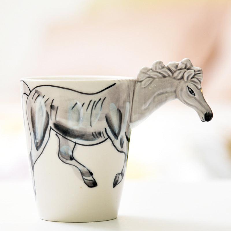 3D Animal Ceramic Mug Hand Drawn Customizable Drinkware 400ml
