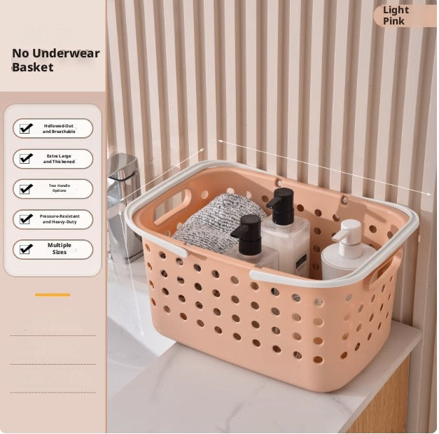 Medium Beige Clothes Basket - Durable Plastic Laundry Hamper, 1 Piece