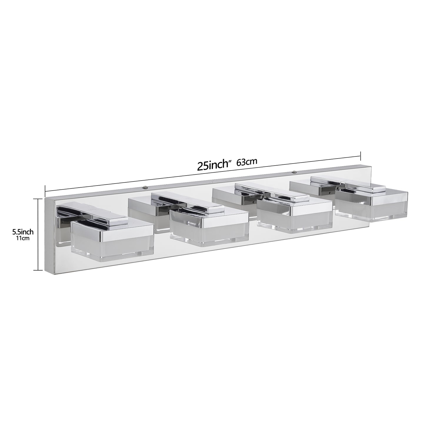 Modern Chrome LED Vanity Light - 4-Light Wall Sconce