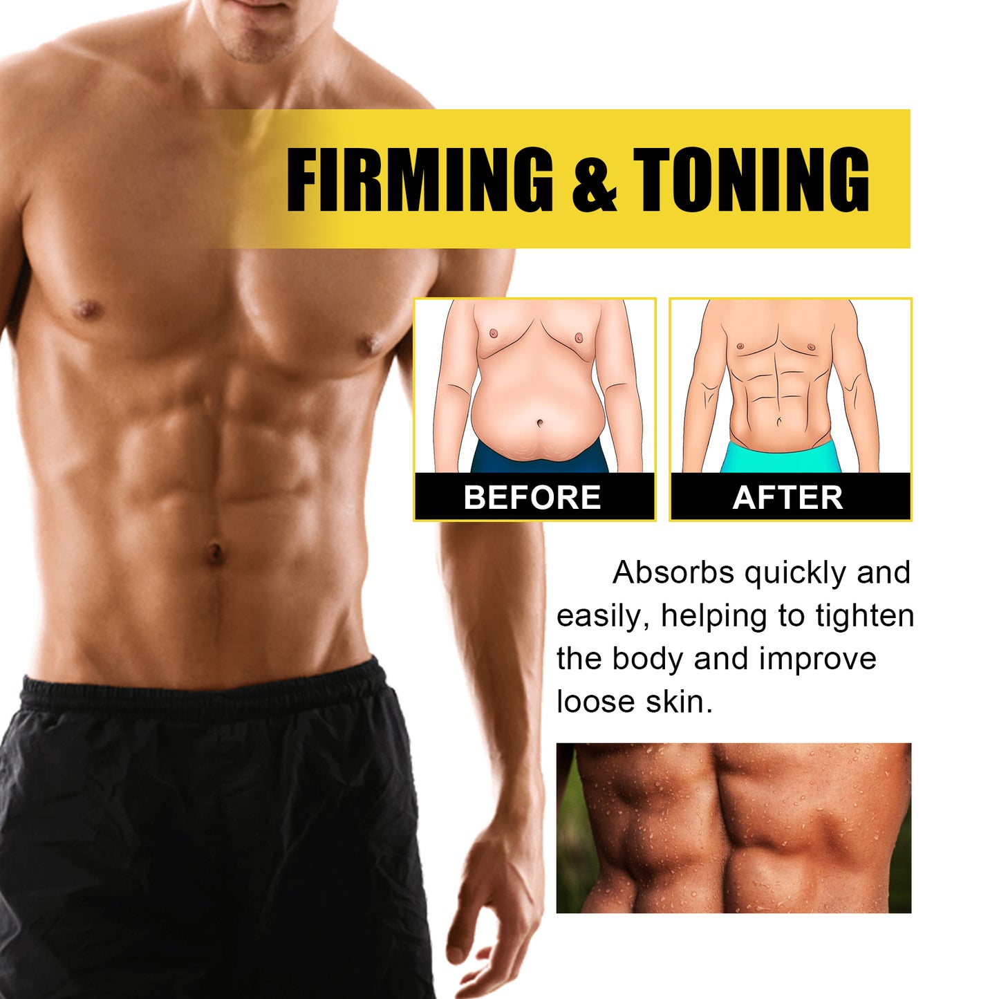 Firming Body Sweat Cream - Natural Fat Burning Massage Gel for Exercise