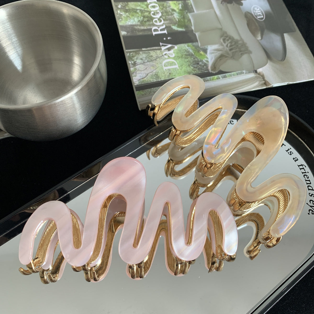 Acetate Wavy Hair Clip for Women
