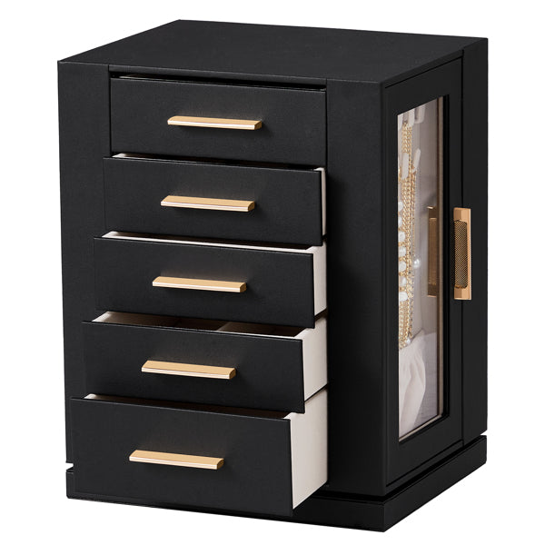 Four Sides With Storage, 5 Drawers That Can Rotate. Black Cabinet