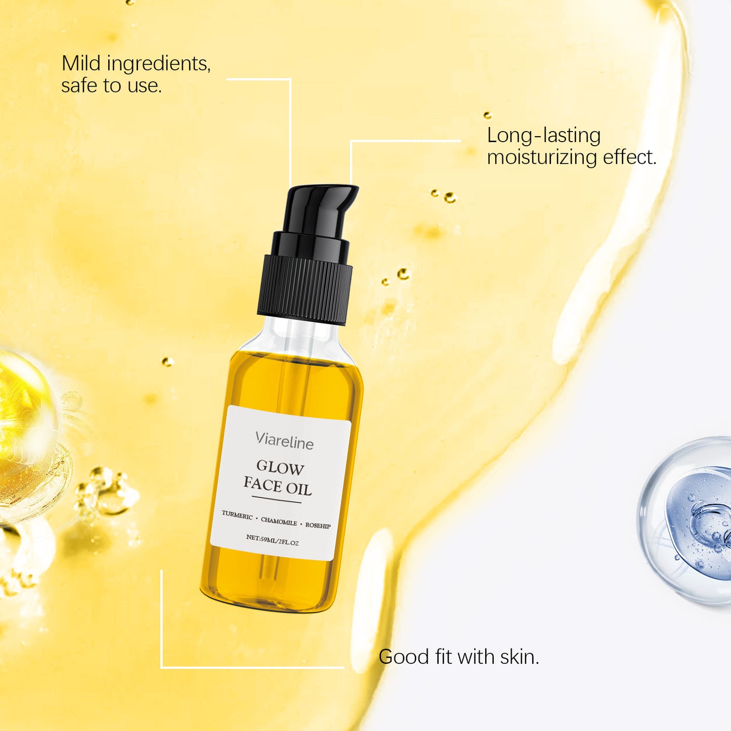 Turmeric Facial Essential Oil - Hydrating & Moisturizing Face Serum - 59ml