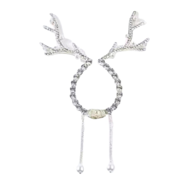 Antler Hair Clip with Ball Head - Silver