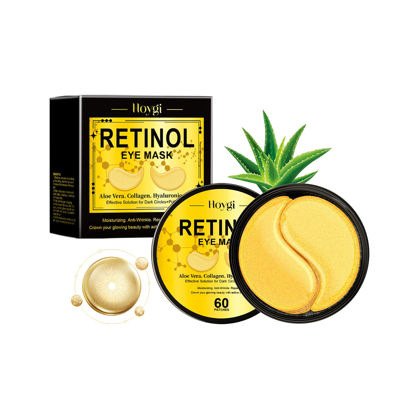 Retinol & Collagen Under Eye Masks - Moisturizing & Firming Patches (60ct)