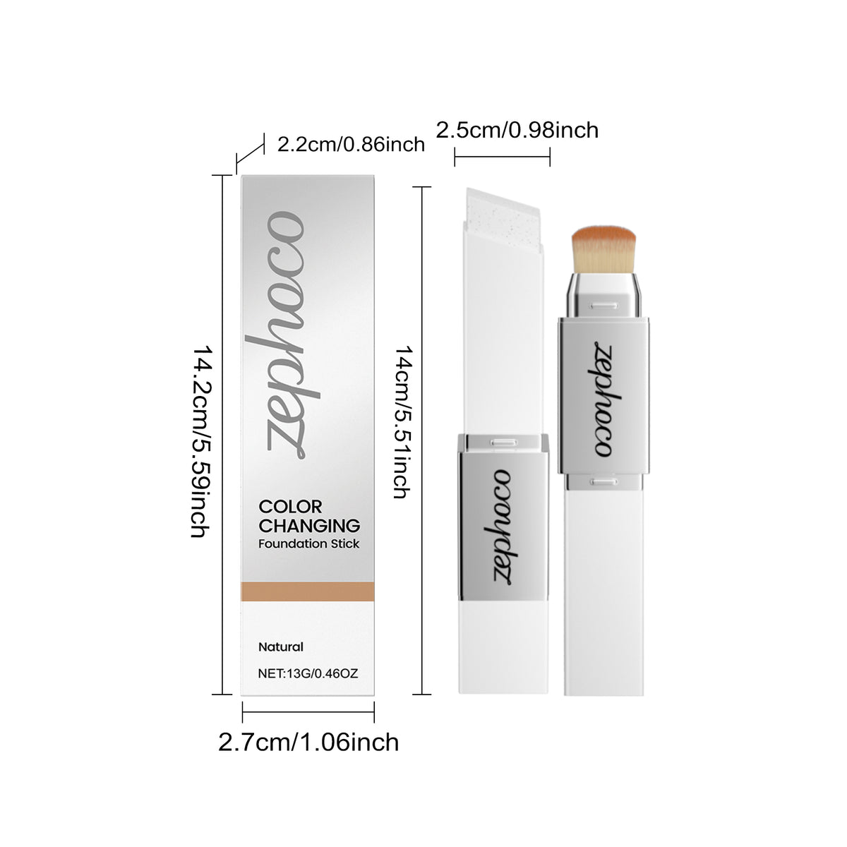 Two In One Color Changing Foundation Make-up Stick -natural Color-13g
