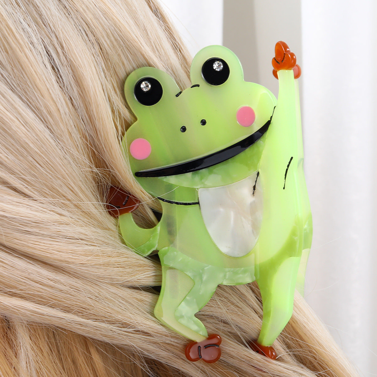 Cute Frog Hair Clip with Snake Claw Design - Colorful Hair Accessory