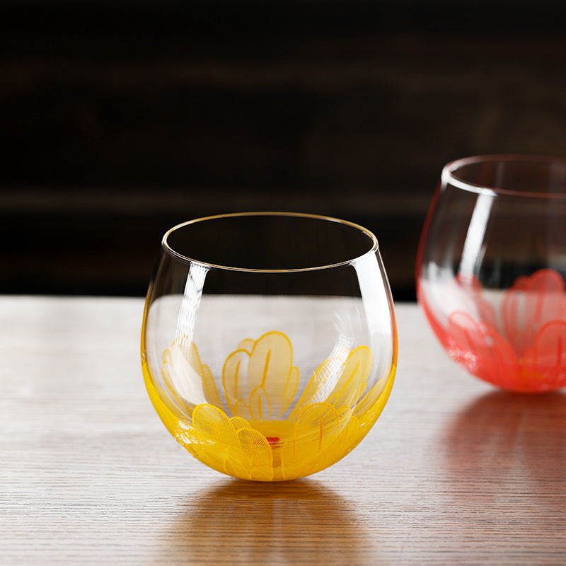 Cherry Blossom Tumbler Glass Cup for Home Office Drinkware