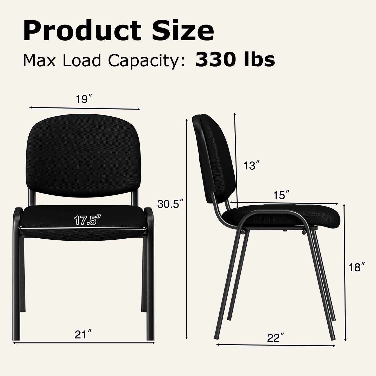 Set of 5 Elegant Conference Office Chairs for Reception
