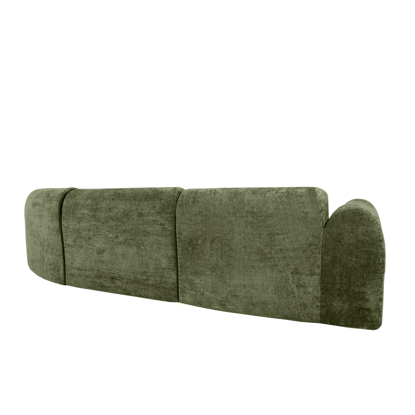140" Curved Sectional Sofa with Chaise Lounge - Green