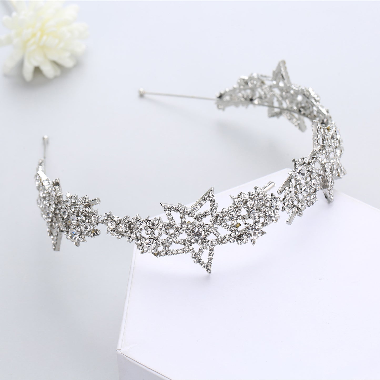 Wedding Hair Accessory Star Alloy Headband for Bridal Hair Jewelry Silver