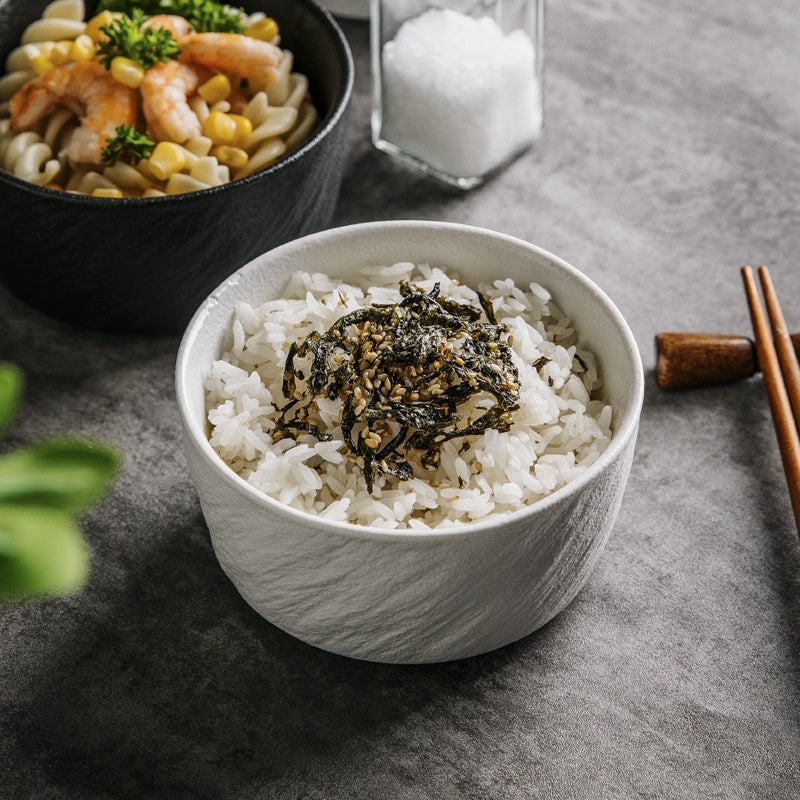 Ceramic Straight Body Rice Noodle Bowl Nordic Style Kitchen Storage Set
