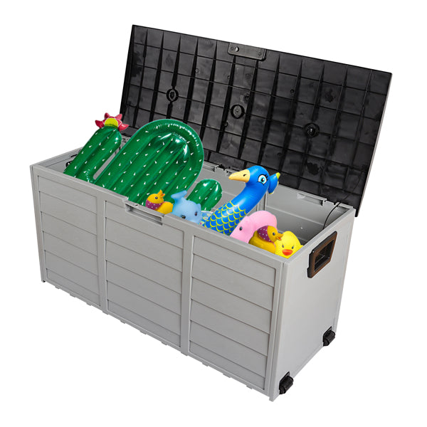 75 Gallon Weatherproof Plastic Patio Storage Box with Lockable Lid