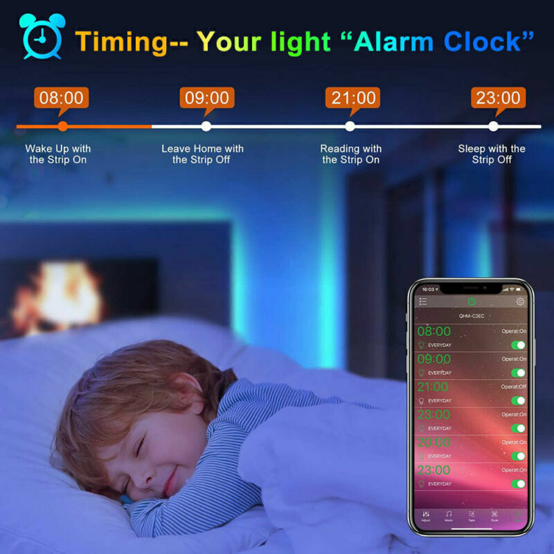 RGB LED Strip Lights Bluetooth Remote Control TV Backlighting 5-20m