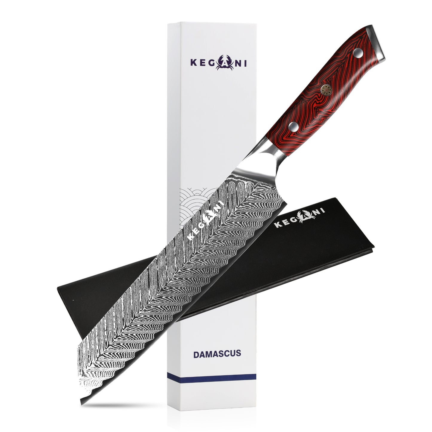 7-Inch Damascus Meat Cleaver Knife - AUS-10 Steel Core, G10 Handle