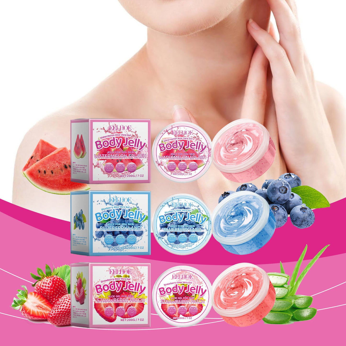 Moisturizing Blueberry Body Gel - Refreshing Oil Control Skin Care