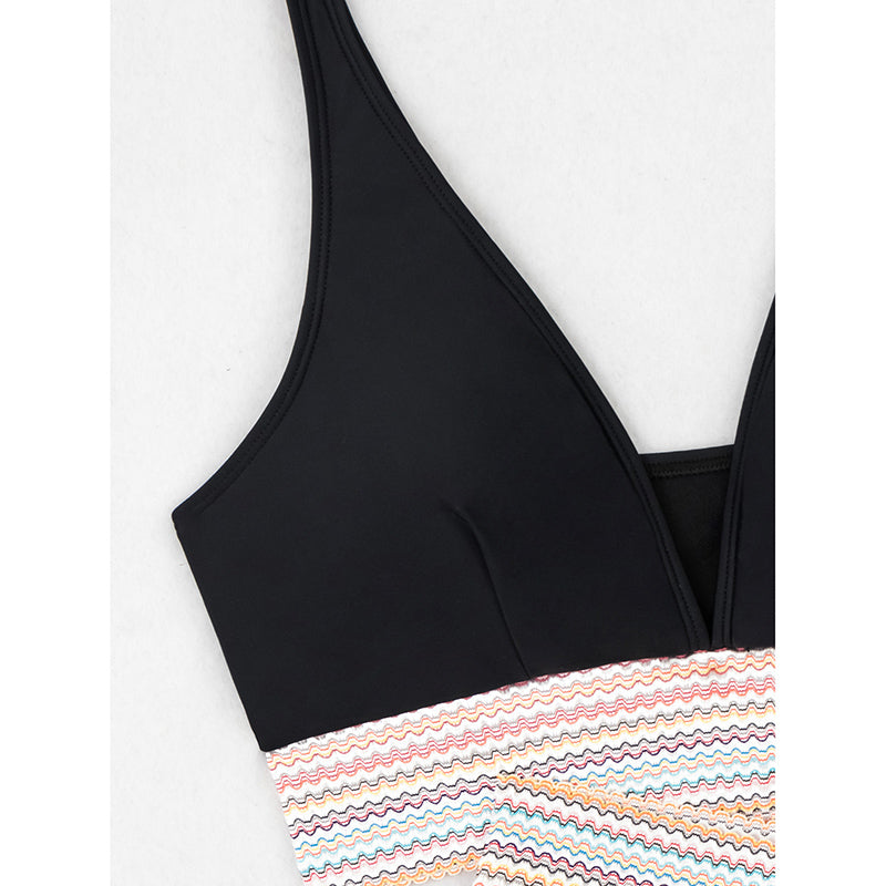 High Waisted Two-Piece Bikini Set with Tummy Control