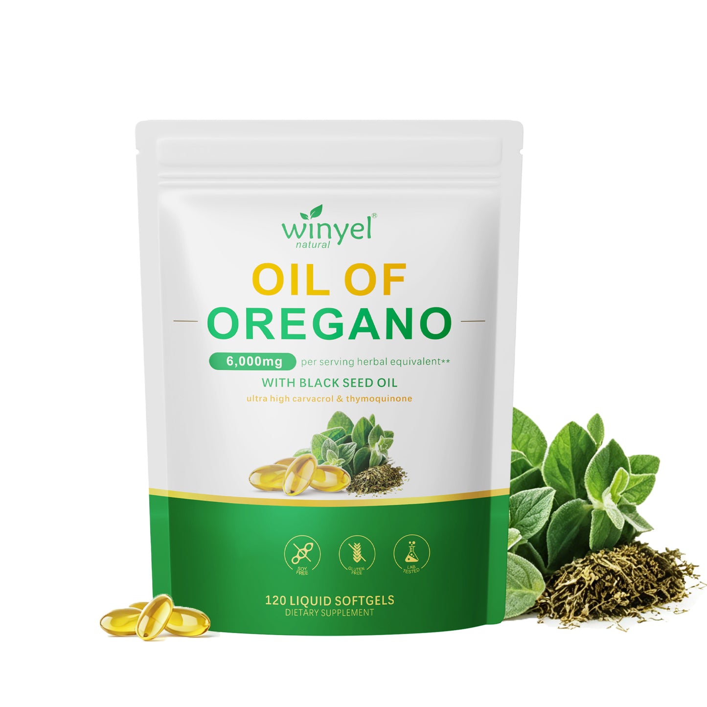 Basil Oil & Black Seed Oil Soft Capsules - Immune & Digestive Support