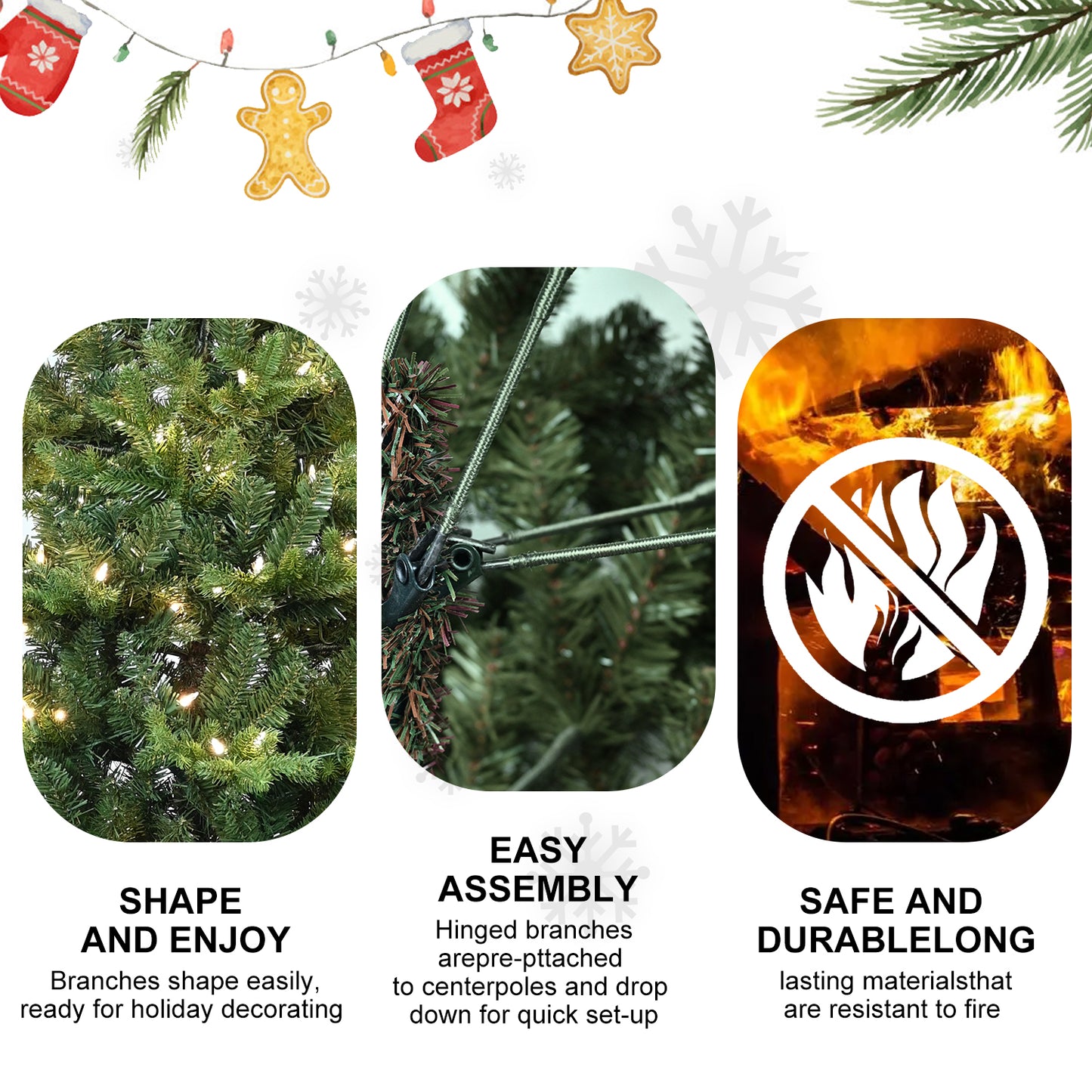 PVC Christmas Tree with Lights - Multiple Heights Available