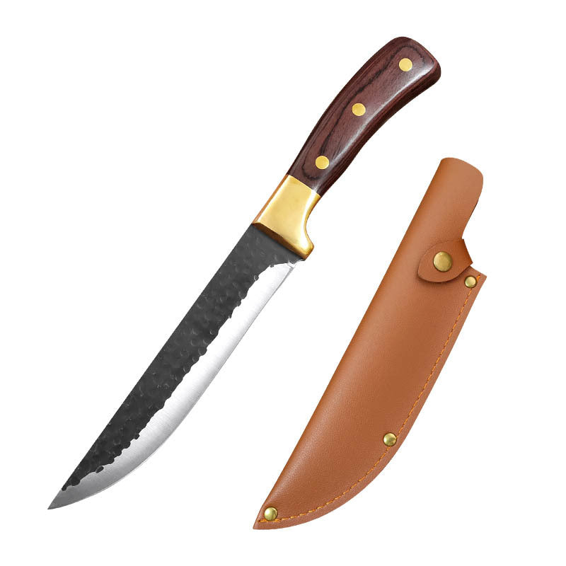 Boning Knife with Leather Case - Stainless Steel Kitchen Tool for Meat Preparation