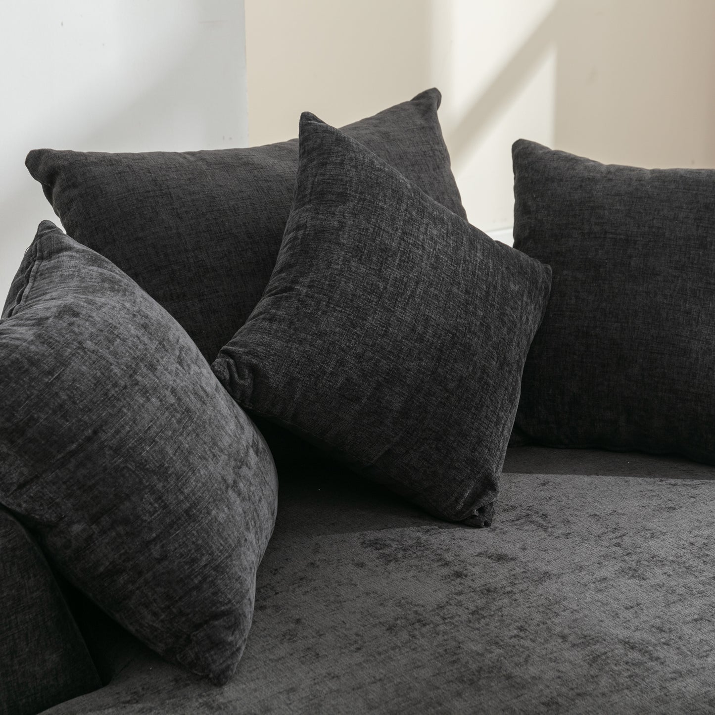 360° Swivel Accent Barrel Chair with Storage Ottoman & 4 Pillows - Gray