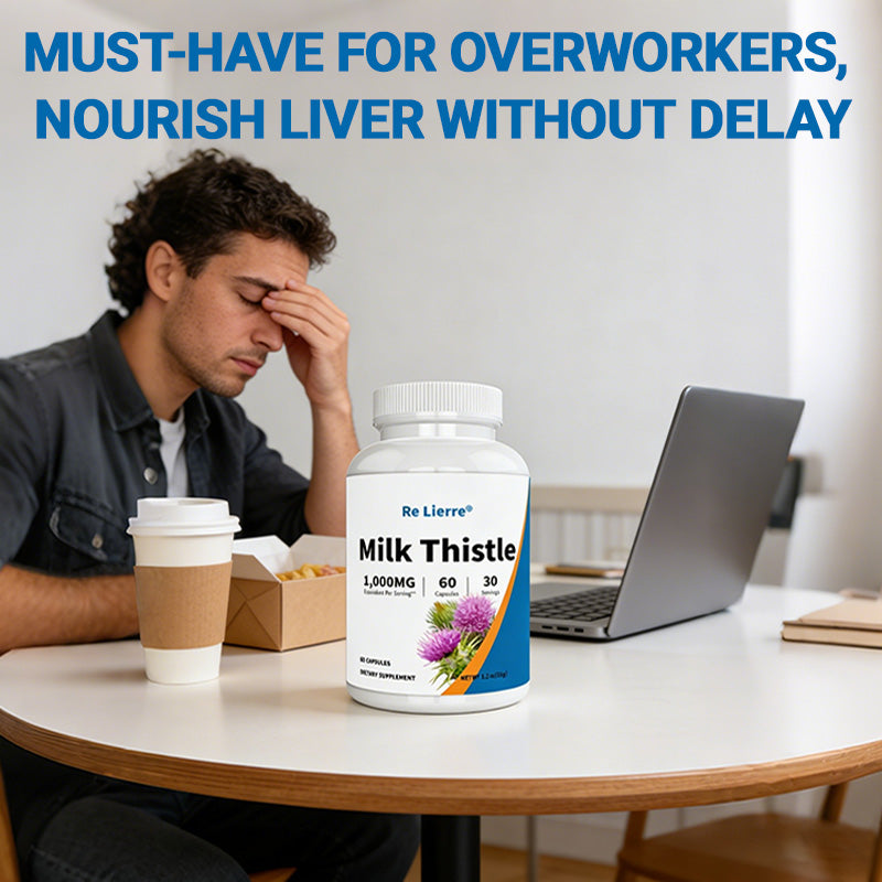 Milk Thistle Supplement - 1000mg Herbal Nutritional Support - 60 Capsules