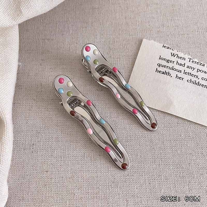 Metal Hair Barrettes with Star, Heart & Wave Designs - Silver Hair Accessories for Women