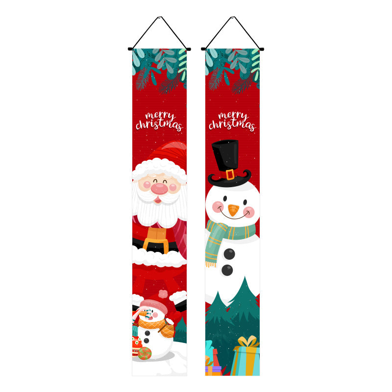 Christmas Lattice Curtain Hanging Flag for Festive Decor - Multiple Styles