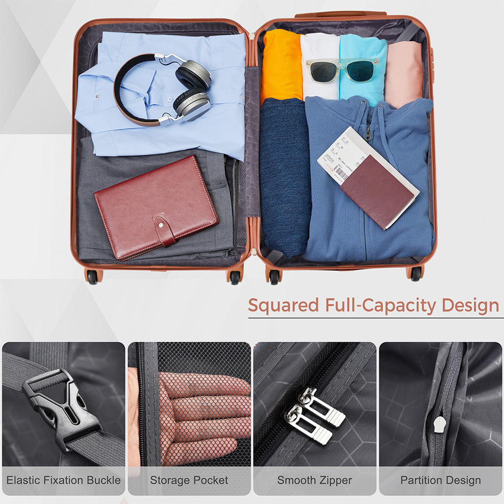 3-Piece Luggage Set - 24in Checked Suitcase, Travel Duffel & Toiletry Bag
