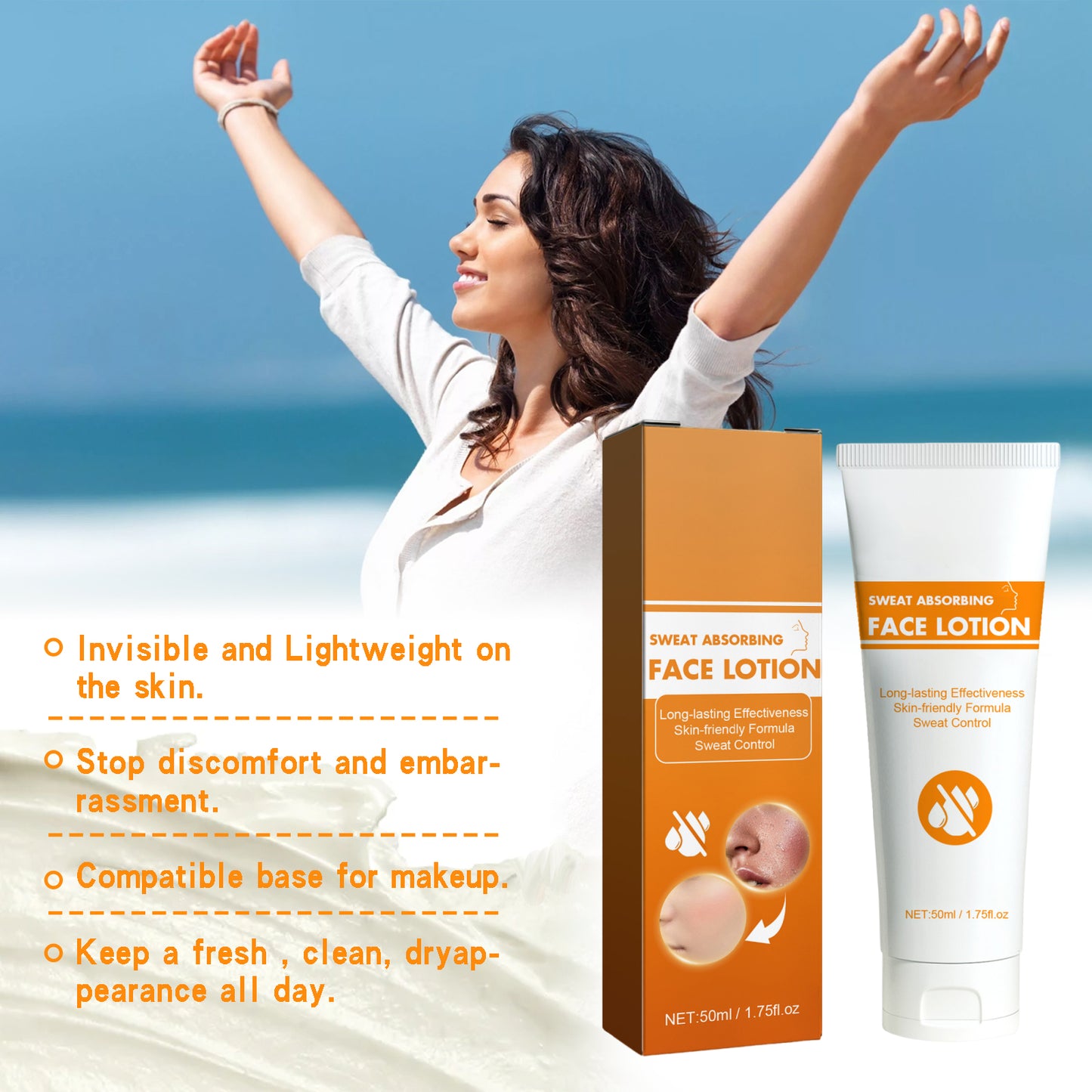 Facial Sweat-Absorbing Lotion with Niacinamide - Oil Control & Mattifying