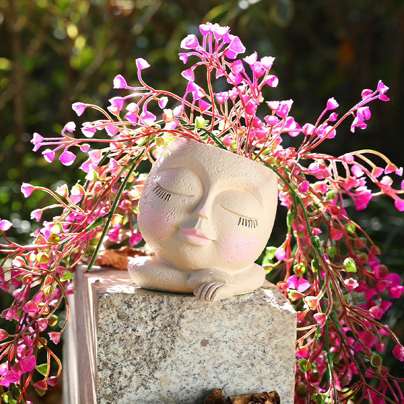 Resin Pastoral Style Flowerpot Decor Ornaments for Home & Garden