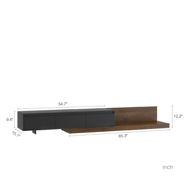 Modern Black TV Stand with LED Lights - Media Cabinet for Living Room