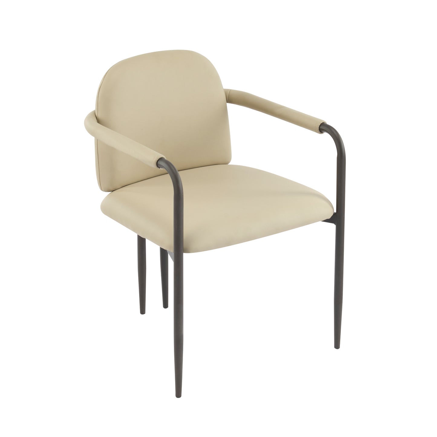 Set of 2 Dining Chairs with Iron Frame - Espresso & Khaki