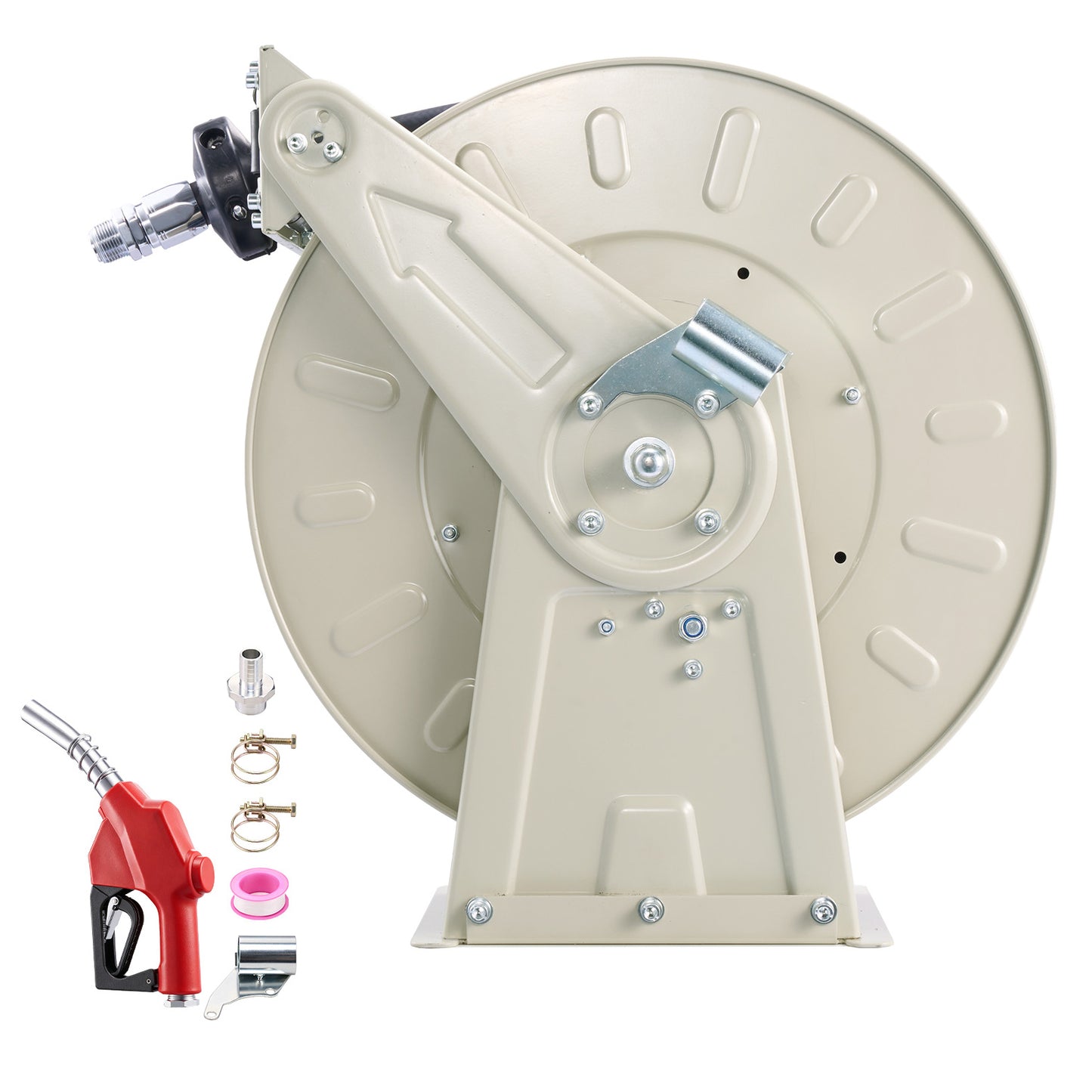 Heavy-Duty 1 Inch x 33 Ft Retractable Fuel Hose Reel for Diesel & Kerosene
