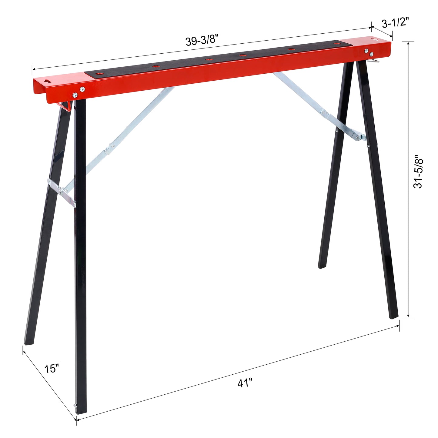 Set of 2 Heavy-Duty Wooden Sawhorse Frames with Foldable Design