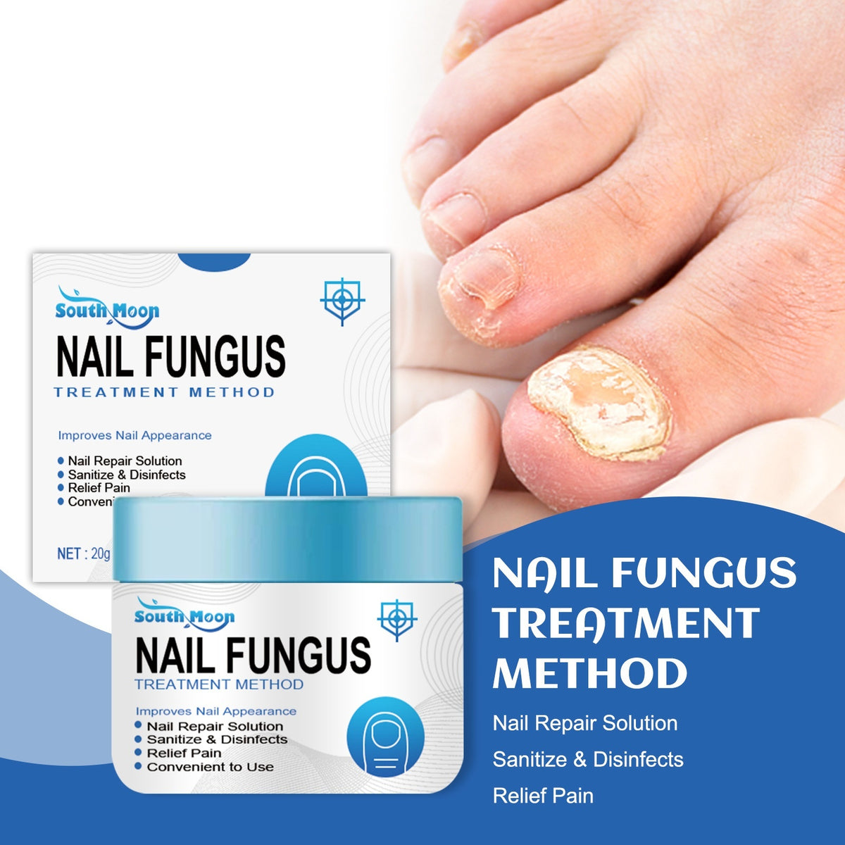 Gray Nail Moisturizing Repair Cream for Nail Care 20g