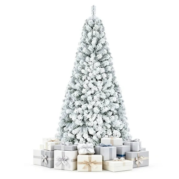 6 FT Snow Flocked Artificial Christmas Tree with 600 Tips