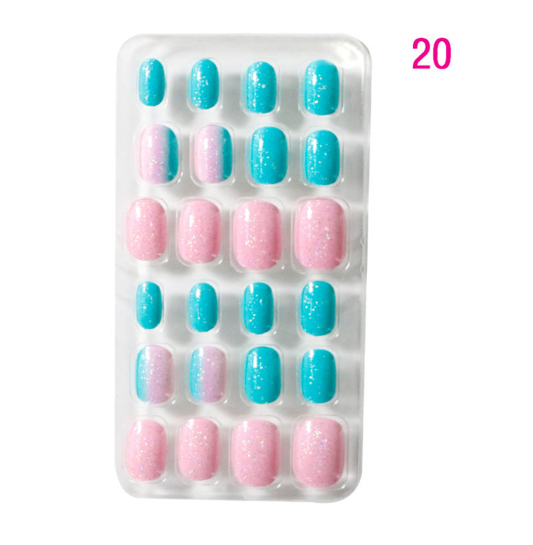 Children's Nail Art Stickers Patch Set - 24-Piece Kids Nail Tips