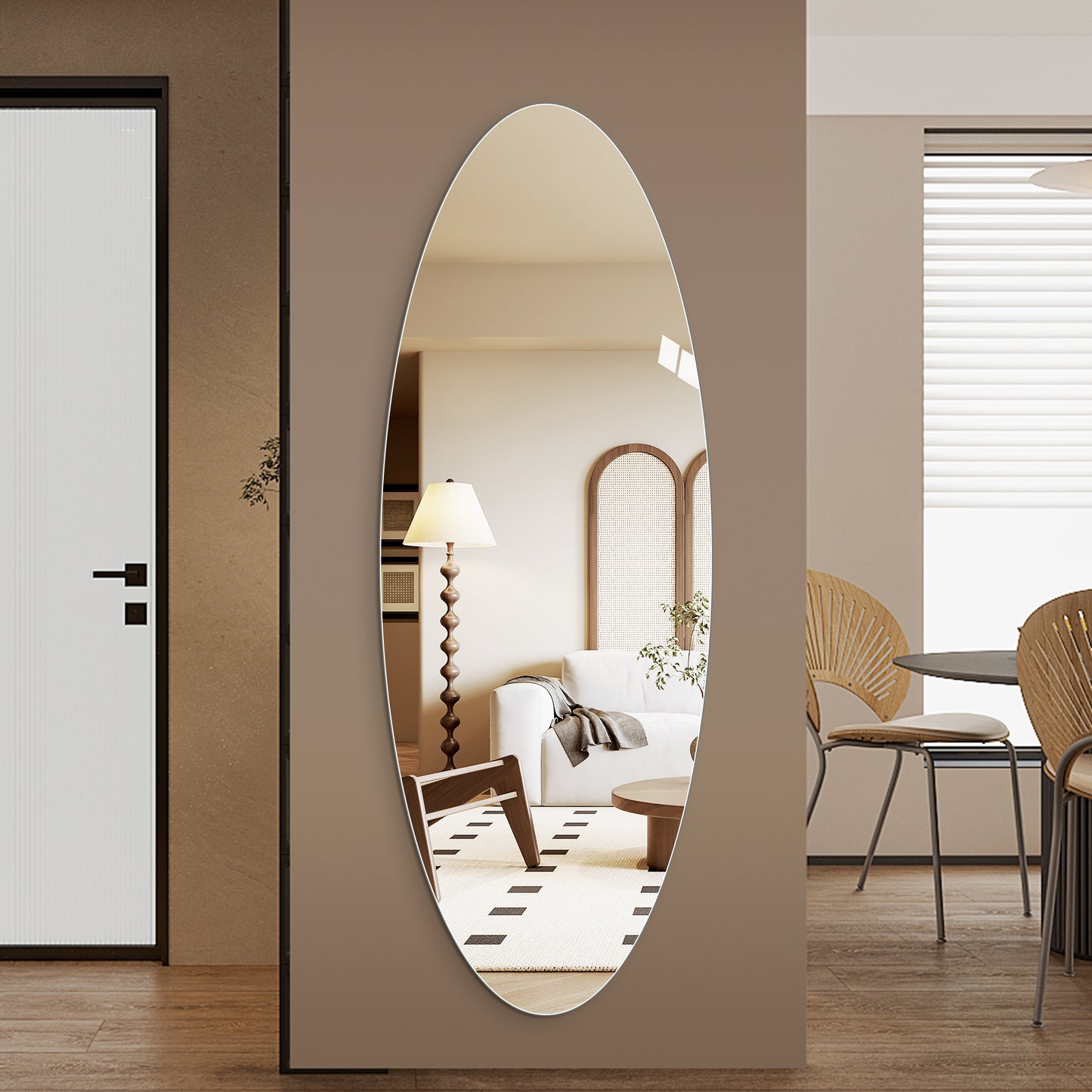 65" x 24" Oval Full-Length Wall Mirror - Copper-Free Glass