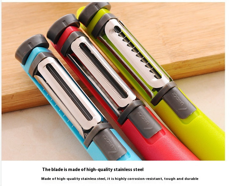 Three-in-One Rotary Peeler - Multi-Function Kitchen Tool in Green, Red, Blue