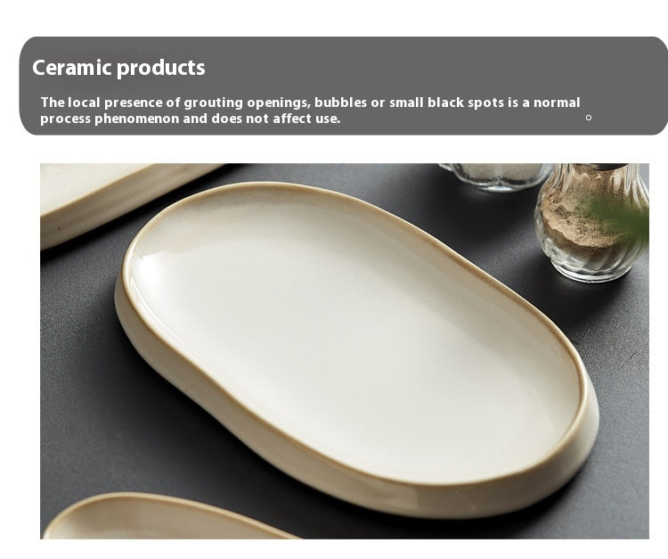 Ceramic Fish Steaming Plate - Household Kitchen Dining Tableware