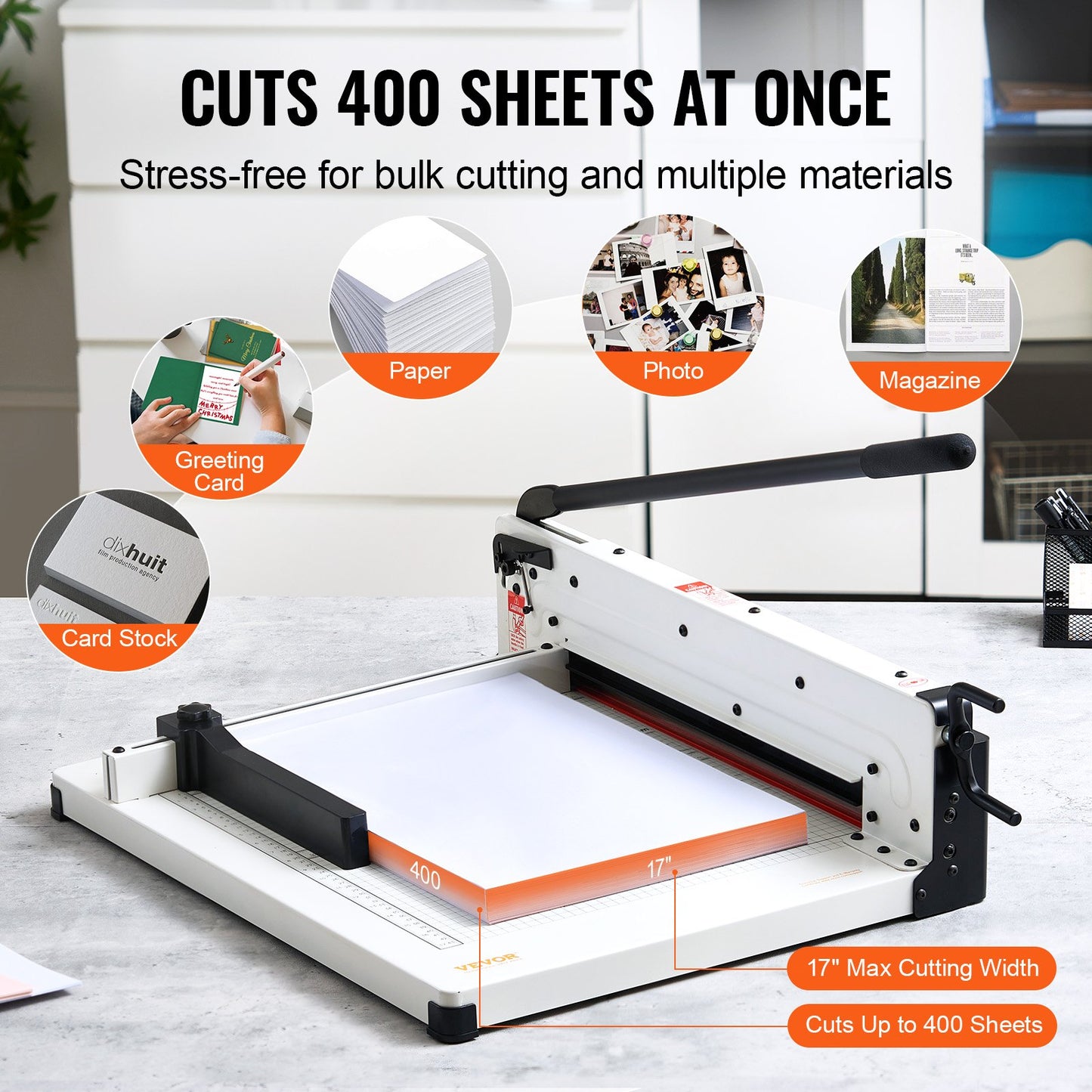 Heavy Duty Paper Cutter - 17" Industrial Guillotine Trimmer for A3 Paper