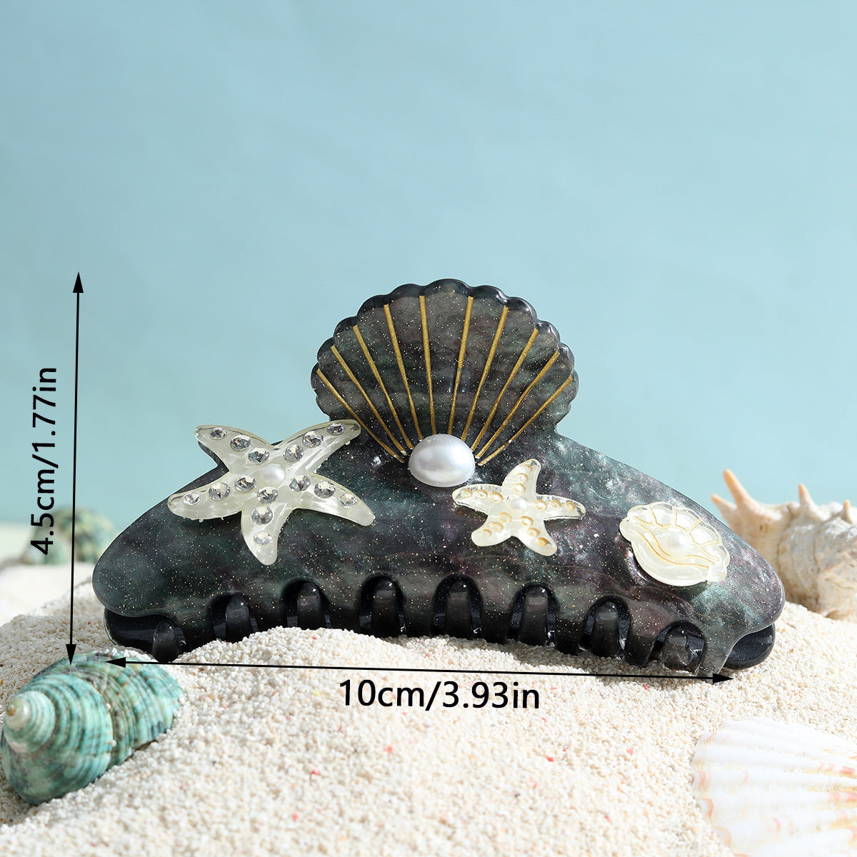 Acrylic Starfish Shell Hair Barrette