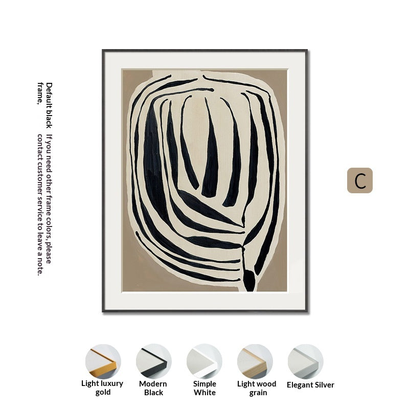 Nordic Light-Luxury Wall Art in Black and White Lines - Modern Minimalist Canvas Decor