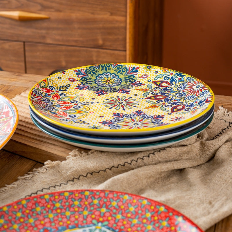 Bohemian Ceramic Platter - Creative Tableware for Kitchen & Dining