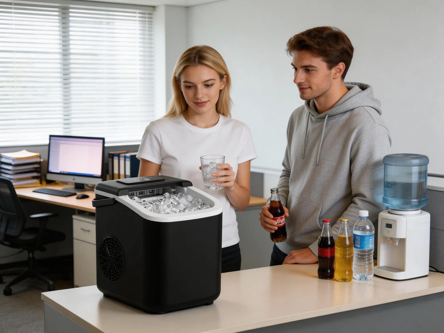 Portable Countertop Ice Maker Compact, Self-Cleaning, With Handle