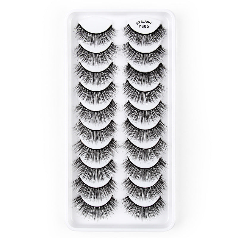 3D Imitation Mink False Eyelashes Natural Length - Pack of 10 Pairs